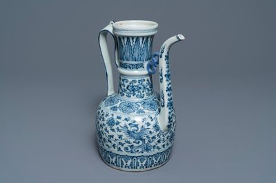 A Chinese blue and white ewer for the Islamic market, probably Hongzhi