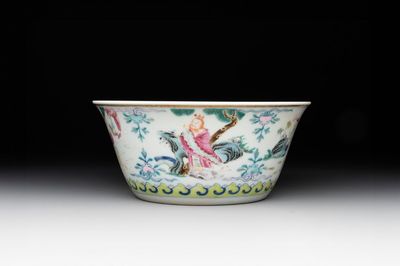 A Chinese famille rose 'divinities' bowl, Daoguang mark and of the period