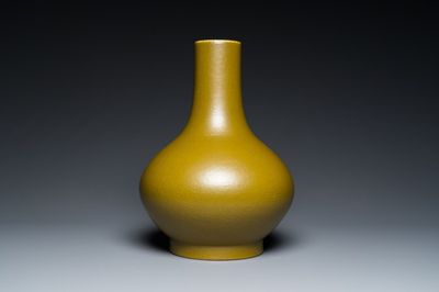 A Chinese teadust-glazed bottle vase, Guangxu mark and of the period