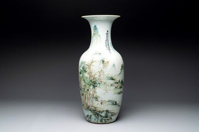 A fine Chinese qianjiang cai vase, signed Wang Yeting 汪野亭, Nan Chang Guang Hua 南昌光華 mark, dated 1931