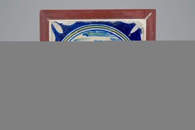 A medallion tile with mating rabbits, ca. 1600, Southern Netherlands