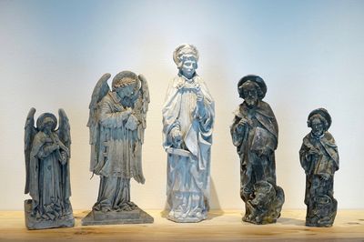 A set of five plaster casts of religious figures, 19/20th C., Bruges