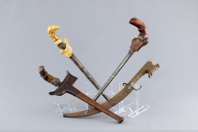 Four Indonesian Keris with ivory and silver, 19th C.