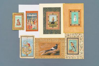 Seven Islamic and Persian miniature paintings on paper, 19/20th C.
