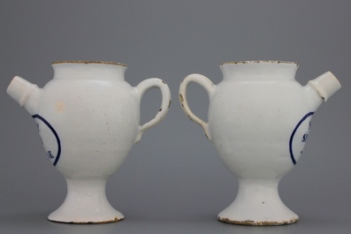 Paar Delftse siroopkannen, 18e eeuw