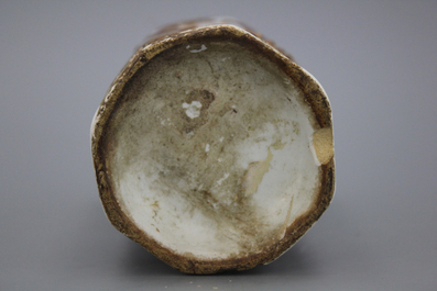 A German relief-decorated Ansbach or Berlin vase, 18th C.