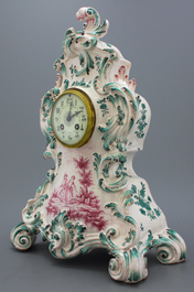 A large French faience de l'Est clock, 19th C.