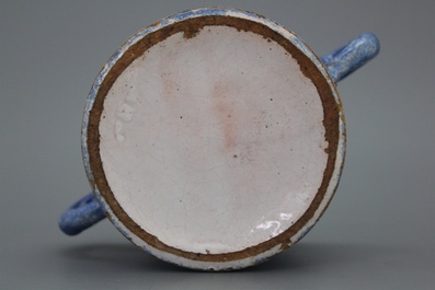 A Brussels faience two-handled sugar jar, ca. 1800