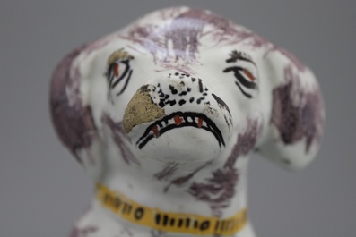 A Brussels faience model of a dog, ca. 1750
