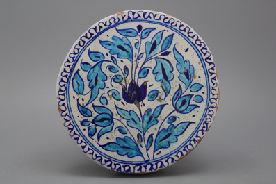 A 19th C. Islamic Multan round tile or pot stand, 19th C.