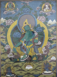Fragment de thangka, Tibet, 19e-20e
