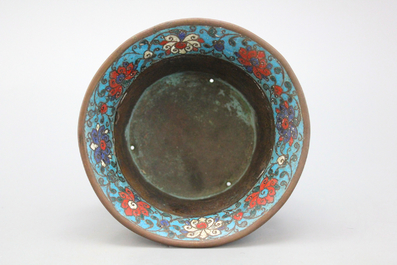 A Chinese cloisonne enamel censer, Ming dynasty