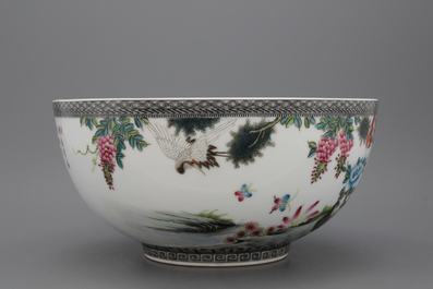 A large Chinese porcelain bowl, Republic, 20th C.
