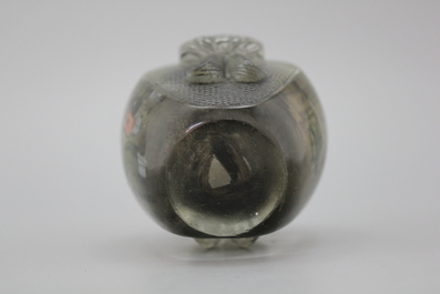 A Chinese snuff bottle, reverse Peking glass painting, 20th C.