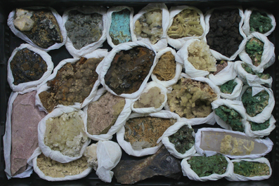 A box lot of various minerals and semi-precious stones