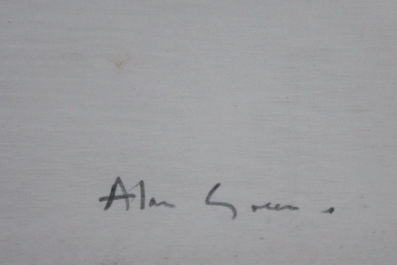 Alan Green: Solid State, dated 69, abstracte zeefdruk