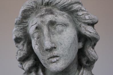 Heiligenbeeld, naar antiek voorbeeld, plaaster, kunstatelier De Wispelaere, Brugge, 1e helft 20e