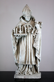 A large plaster cast of a saint, workshop De Wispelaere, Bruges, 1st half 20th C.