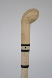 An ivory and ebony walking cane, 19th C.