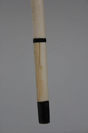 An ivory and ebony walking cane, 19th C.
