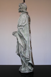 Grand moulage en pl&acirc;tre d'un saint en pri&egrave;re, atelier De Wispelaere, Bruges, 1e moiti&egrave; 20e