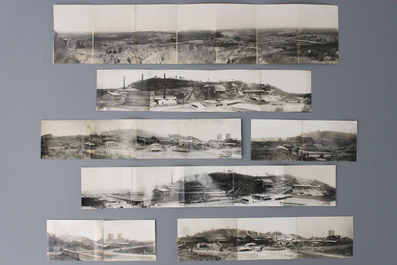 A collection of black and white panoramic and other photographic views of mostly mining areas, Belgian Congo, 20th C.