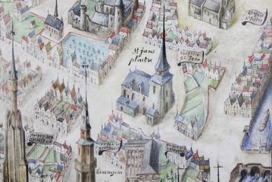 Andr&eacute; Basyn, kaart van Brugge naar een middeleeuws voorbeeld, 1931