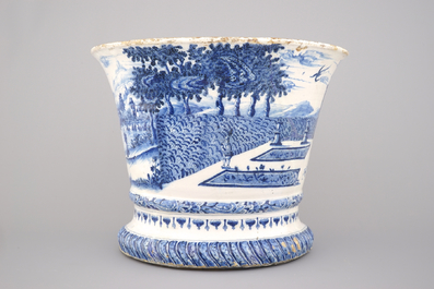 A massive blue and white Dutch Delft garden vase, ca. 1720