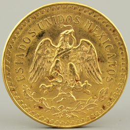 Pi&egrave;ce de monnaie en or, 50 Pesos Estados Unidos Mexicanos, 1821-1947