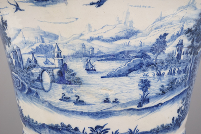 A massive blue and white Dutch Delft garden vase, ca. 1720