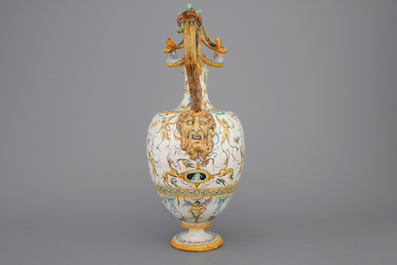 An important Urbino maiolica armorial ewer, Fontana workshop, ca. 1560