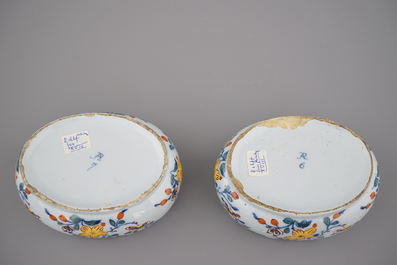A pair of Dutch Delft butter tubs shaped as cows, 18th C.