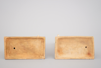 Paar hazewinden in Brussels aardewerk, 18e eeuw