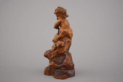 A carved boxwood figure of Hercules with a snake, ca. 1620