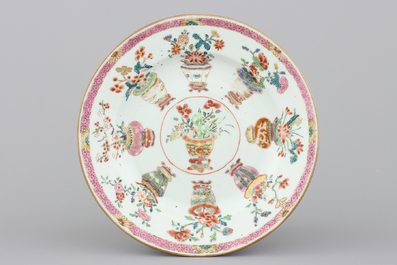 Deux assiettes, famille rose, Yongzhen