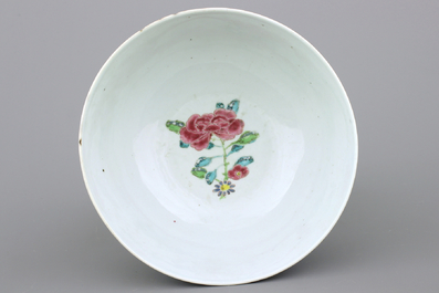 A Chinese porcelain famille rose relief-decorated bowl, Yongzheng, 1722-1735