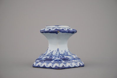 A N&uuml;rnberg blue and white Delftware salt cellar, 18th C.