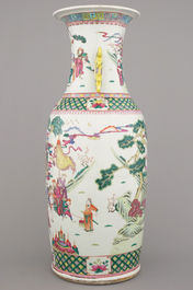 A large Chinese porcelain vase with immortals, 19th C.