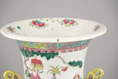 A large Chinese porcelain vase with immortals, 19th C.