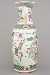 A large Chinese porcelain vase with immortals, 19th C.