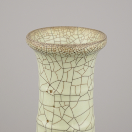 A Chinese ge ware bottle vase, 18th century