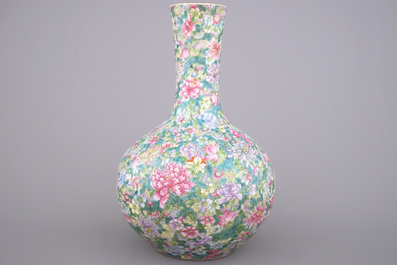 Grand vase 'millefleurs' tianqu ping, Chine, env, 1900