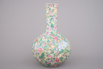 Grand vase 'millefleurs' tianqu ping, Chine, env, 1900