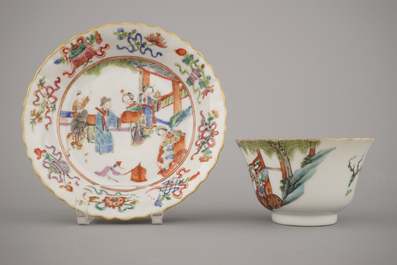 A set of 6 Chinese cups and saucers, Tongzhi mark and period, 19th C.