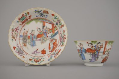 A set of 6 Chinese cups and saucers, Tongzhi mark and period, 19th C.