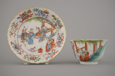 A set of 6 Chinese cups and saucers, Tongzhi mark and period, 19th C.