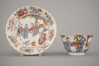 A set of 6 Chinese cups and saucers, Tongzhi mark and period, 19th C.