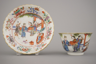 A set of 6 Chinese cups and saucers, Tongzhi mark and period, 19th C.