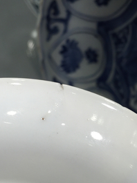 A Chinese porcelain famille rose semi-eggshell cup and saucer, Yongzheng, 18th C.