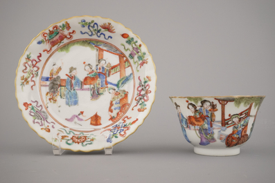 A set of 6 Chinese cups and saucers, Tongzhi mark and period, 19th C.